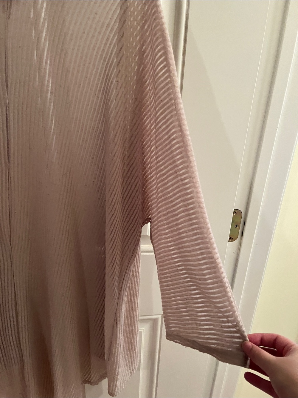 LuLaRoe Tan/Cream Color Ribbed Open-Front Cardigan - Picture 5 of 6